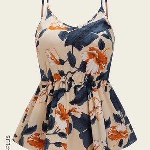 Shein Floral Ruffle Hem Cami Top